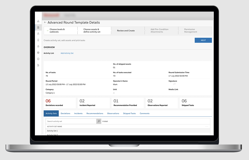 Round template details