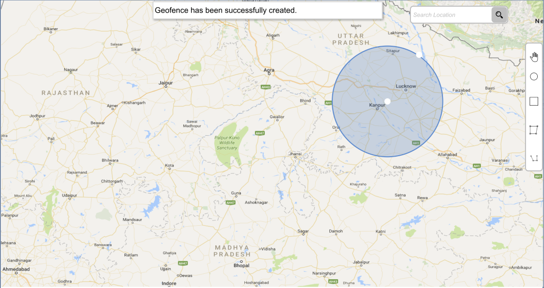Geofence successfully created